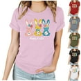 thumbnail image 1 of VBTAPA 2025 Summer Tops for Women Happy Easter T Shirt Cute Bunny Eggs Graphic Tees Casual Holiday Short Sleeve Tees Top Prime Sales of The Day Pink XXL, 1 of 6