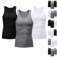thumbnail image 1 of VBTAPA 3 Pack Men's Athletic Compression Shirt Sleeveless Muscle T Shirts Lightweight Stretch Workout Tank Top for Running Training Basketball Gray L, 1 of 7