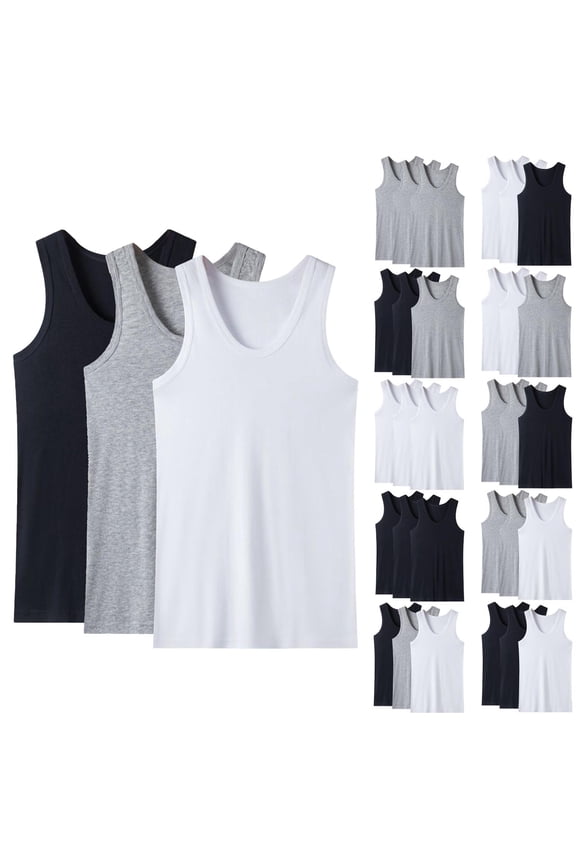 3 Pack Men's Athletic Compression Shirts Sleeveless Tank Top Base Layer Sports Workout Shirts for Basketball Football Training Running Active Gold XL