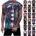 thumbnail image 1 of VBTAPA 4th of July Shirts Mens American Flag Print Tank Top Summer Casual Loose Sleeveless Graphic Tees Independence Day Patriotic Shirt Multicolor XXXL, 1 of 6