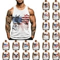 thumbnail image 1 of VBTAPA 4th of July Shirts for Men American Flag Tank Top 1776 Patriotic T-Shirts Sleeveless Gym Workout Graphic Tee Top White XL, 1 of 6