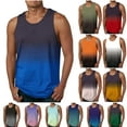 thumbnail image 1 of VBTAPA Big and Tall Tank Tops for Men Summer Gradient Print Sleeveless Crewneck T-shirt Tropical Beach Tanks Casual Workout Vest Top Gray XL, 1 of 5
