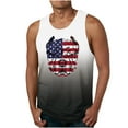 thumbnail image 1 of VBTAPA Big and Tall Tank Tops for Men 4th of July Sleeveless Patriotic T-shirt Independence Day American Flag Print Casual Workout Tank Top Summer Beach Tanks White XXXXXXL, 1 of 4
