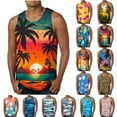thumbnail image 1 of VBTAPA Big and Tall Tank Tops for Men Hawaiian Beach Sleeveless Tropical Print T-shirt Summer Vacation Tank Top Casual Sports Vest Purple XXXL, 1 of 5
