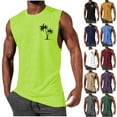 thumbnail image 1 of VBTAPA Big and Tall Tank Tops for Men Hawaiian Tropical Print Sleeveless Shirt Summer Beach Tank Top Graphic Gym Workout Muscle Shirts Yellow S, 1 of 6