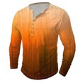 thumbnail image 1 of VBTAPA Big and Tall Henley Shirt for Men Gradient Color Long Sleeve Button T-shirt Slim Fit Collarless Golf Shirts Prime Deals Clearance Orange XL, 1 of 5