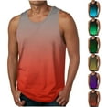 thumbnail image 1 of VBTAPA Big and Tall Tank Tops Men Fashion Gradient Print Sleeveless T Shirt Summer Casual Beach Tanks Wine M, 1 of 5