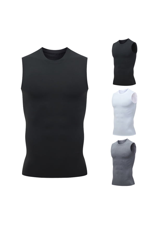 Compression Shirts for Men Body Shaper Slimming Tank Top Gym Workout Undershirts Shapewear Tops Black XXL