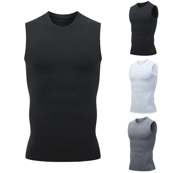VBTAPA Compression Shirts for Men Body Shaper Slimming Tank Top Gym Workout Undershirts Shapewear Tops Gray XXL