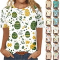 thumbnail image 1 of VBTAPA Easter Bunny T Shirt Womens Cute Rabbit Graphic Tee Shirts Trendy Casual Short Sleeve Crewneck Tops on Sale Multicolor XXL, 1 of 5