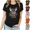 thumbnail image 1 of VBTAPA Easter Day Shirts Womens Bunny Eggs Printed T-Shirt Short Sleeve Crewneck Graphic Tee Tops Gifts for Teen Girls Prime Sales Today Gray XXXL, 1 of 6