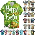 thumbnail image 1 of VBTAPA Easter Shirts for Men Funky Hawaiian Shirts Short Sleeve Easter Egg Print Button Down Shirt Casual Aloha Party Shirts Multicolor XXXL, 1 of 6