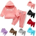 thumbnail image 1 of VBTAPA Fall Outfits for Girl Boy Long Sleeve Hoodie Top and Long Sweatpants Set Casual Sweatsuit Sets Black 2 Years, 1 of 8