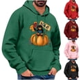 thumbnail image 1 of VBTAPA Fall Pumpkin Sweatshirt for Men 2026 Thanksgiving Hoodie Funny Turkey Print Long Sleeve Drawstring Hooded Sweatshirt Loose Casual Kangaroo Pocket Hoodies Wine M, 1 of 5