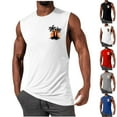 thumbnail image 1 of VBTAPA Birthday Gifts! Cotton Tank Top for Men Palm Tree Printed Sleeveless Cut Off Shirts Hawaiian Beach Tanks Tropical Summer Vacation Tops White M, 1 of 6