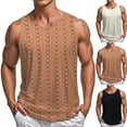 thumbnail image 1 of VBTAPA Men Knitted Tank Tops Sleeveless Hollow Out Crochet T-Shirts Summer Casual Beach Vacation Shirts Trendy Clothes Black XL, 1 of 5