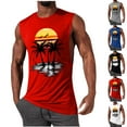 thumbnail image 1 of VBTAPA Flash Sale! Mens Beach Tank Top Tropical Summer Sleeveless Cut Off Shirt Lightweight Breathable Casual Aloha Tees Blue M, 1 of 7