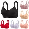 thumbnail image 1 of VBTAPA Front Closure Bras for Women Wireless Push Up Bras Full Coverage Lace Bra Adjustable Straps Comfort Cotton Bralette Breathable Everyday Bras Pink L, 1 of 4