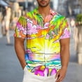thumbnail image 1 of VBTAPA Funky Hawaiian Shirt for Men Big and Tall Casual Aloha Button Down Shirts Tropical Summer Beach Vacation Tops Limited Time Sales Yellow XXL, 1 of 6