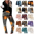 thumbnail image 1 of VBTAPA Halloween Pajamas Women 2 Piece Pajama Set Long Sleeve Button Down Sleepwear Funny Holiday Jammies Multicolor M, 1 of 7