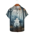 thumbnail image 1 of VBTAPA Hawaiian Shirt for Men Funny Novelty Halloween Button Down Shirts Ghost Printed Holiday Party Blouses Lightweight Aloha Beach Tops 50% Percent off Deals Today Light Blue XXL, 1 of 5