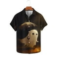 thumbnail image 1 of VBTAPA Hawaiian Shirt for Men Funny Novelty Halloween Button Down Shirts Ghost Printed Holiday Party Blouses Lightweight Aloha Beach Tops Dark Gray L, 1 of 5