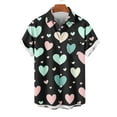 thumbnail image 1 of VBTAPA Hawaiian Shirt for Men Loose Fit Short Sleeve Button Down Shirts Valentines Day Heart Print Beach Shirt Summer Vacation Tops Multicolor M, 1 of 4