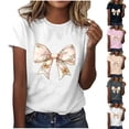 thumbnail image 1 of VBTAPA Jesus Shirts for Women Christian Cross Printed Short Sleeve T-shirts Happy Easter Rabbit Graphic Tees Daily Sales Gray M, 1 of 5