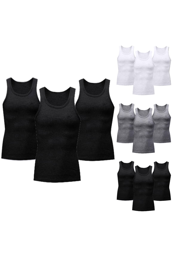 Men's 3 Pack Athletic Compression Shirt Base Layer Sport Tank Top Workout Fitness Running Sleeveless Muscle Undershirts White XL