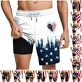 thumbnail image 1 of VBTAPA Men's American Flag Swim Trunks USA 4th of July Patriotic Board Shorts Quick Dry Beach Shorts with Mesh Liner 90% off Clearance Sale Multicolor M, 1 of 7