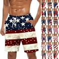 thumbnail image 1 of VBTAPA Men's Beach Shorts Holiday Casual Short Sweatpant Elastic Waist Beach Pant for 4th of July 2025 Independence Day 70% off Clearance Sale Multicolor M, 1 of 6