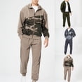 thumbnail image 1 of VBTAPA Men's Camo Tracksuit 2 Piece Hooded Athletic Sweatsuits Long Sleeve Full Zip Hoodie and Matching Pants Set Casual Jogging Sport Suit with Pockets Khaki S, 1 of 8