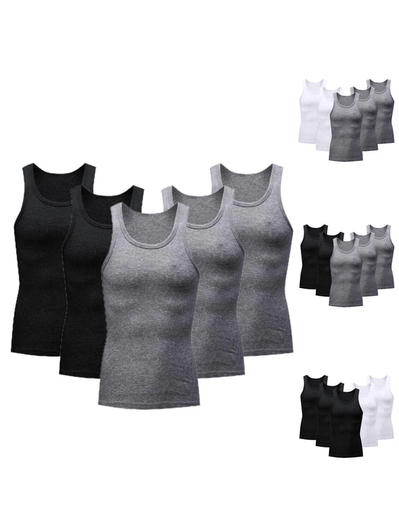 Men's Compression Shirts 5 Pack Athletic Sleeveless Tank Top Lightweight Running Sports Workout Base Layer Undershirts Lightning Sales of Today Prime White XXXL