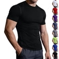 thumbnail image 1 of VBTAPA Men's Compression Shirts Short Sleeve Workout Gym T-Shirt Running Tops Quick Dry Sports Base Layer Athletic Undershirts White M, 1 of 9