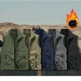 thumbnail image 1 of VBTAPA Men's Fleece Vest Lightweight Reversible Sleeveless Jacket Stand Collar Full Zipper Outdoor Winter Coats with Pockets Army Green XXXXL, 1 of 6