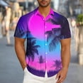 thumbnail image 1 of VBTAPA Men's Hawaiian Floral Shirts Big and Tall Button Down Short Sleeve Shirt Tropical Holiday Beach Shirts Holiday Sales Purple M, 1 of 6