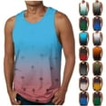 thumbnail image 1 of VBTAPA Men's Hawaiian Tank Tops Tropical Floral Beach Top Sleeveless Casual Aloha T-Shirt Breathable Athletic Undershirts ZA-Green M, 1 of 5