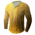 thumbnail image 1 of VBTAPA Men's Henley Shirt Long Sleeve Gradient Printed Button T-shirt Lightweight Casual Athletic Tees Workout Muscle Shirts Clearance Items Yellow L, 1 of 4