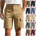thumbnail image 1 of VBTAPA Men's Hiking Cargo Shorts Lightweight Casual Golf Shorts Flat Front Business Work Shorts with Multi Pockets Khaki L, 1 of 8