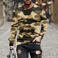 thumbnail image 1 of VBTAPA Men's Long Sleeve Camo T-shirt Camouflage Print Casual Stylish Tee Tops Loose Fit Crewneck Pullover Tees Deal of The Day Clearance Khaki XXL, 1 of 5