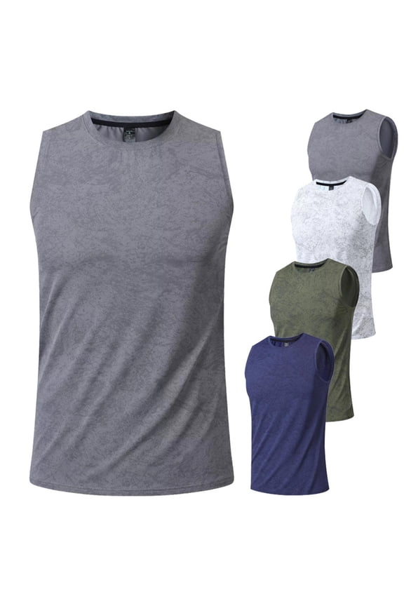 Men's Mesh Tank Tops Moisture Wicking Muscle Workout Shirts Sleeveless Solid Color Basic Tee Shirt Breathable Tanks Undershirts Army Green L