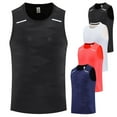 thumbnail image 1 of VBTAPA Men's Sleeveless Athletic Tank Tops Crew Neck Gym Workout Undershirt Running Basketball Base Layer Tops Navy L, 1 of 6