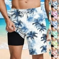 thumbnail image 1 of VBTAPA Men's Swim Trunks Hawaiian Bathing Suit Swimsuits Mesh Lining Swimming Beach Shorts with Pockets Blue M, 1 of 7