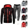 thumbnail image 1 of VBTAPA Men's Tracksuit 2 Piece Hooded Athletic Sweatsuits Long Sleeve Zip Up Hoodie and Drawstring Sweatpants Casual Running Jogging Sport Suit Sets with Pockets Red L, 1 of 3