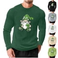 thumbnail image 1 of VBTAPA Men's Waffle Shirts Irish Shamrock Print Long Sleeve Crewneck T-Shirt Lightweight Pullover Casual Workout Graphic Tees Gray XXXXL, 1 of 6