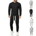 thumbnail image 1 of VBTAPA Mens 2 Piece Outfits Solid Casual Sweatsuit Waffle Knit Crewneck Pullover Top Drawstring Jogger Pants Matching Lounge Tracksuit Jogging Athletic Suit Sets Gray XXXL, 1 of 8