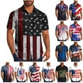 thumbnail image 1 of VBTAPA Mens 4th of July Shirts Independence Day Patriotic Hawaiian Shirt American Flag Print Short Sleeve Button Down Shirts Summer Beach Vacation Tops Lightning Sales Multicolor XXXXXL, 1 of 7