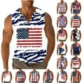thumbnail image 1 of VBTAPA Mens 4th of July American Flag Tank Tops Hawaiian Beach Top Summer Casual Workout Sleeveless Muscle Tees White XL, 1 of 6