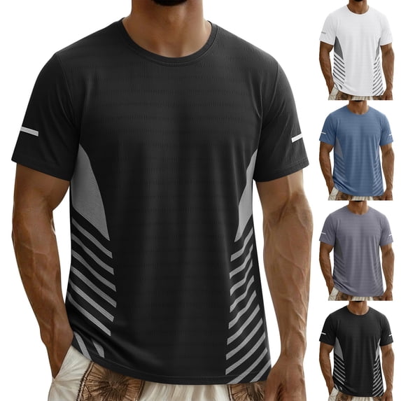 VBTAPA Mens Big and Tall Swim Shirt Sun Protection UPF 50+ Rash Gard Quick Dry T-Shirt Gym Workout Shirts Black XXXXL