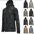 thumbnail image 1 of VBTAPA Mens Camo Rain Jacket Waterproof Windbreaker Jackets Military Tactical Jacket Outdoor Lightweight Hooded Raincoat with Multiple Pockets Lightning Deals Black XL, 1 of 7